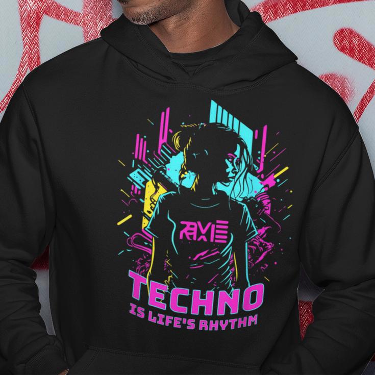 Techno Is Life's Rhythm Kapuzenpullover Lustige Geschenke