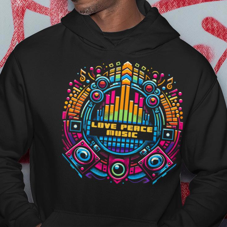 Techno Love Peace Music Electric Festival Kapuzenpullover Lustige Geschenke