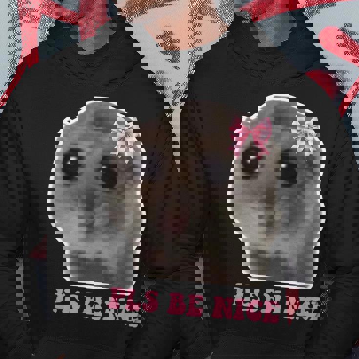 Trauriger Hamster Schüchtern Meme Please Be Nice Sad Hamster Felpa con cappuccio Regalos divertidos