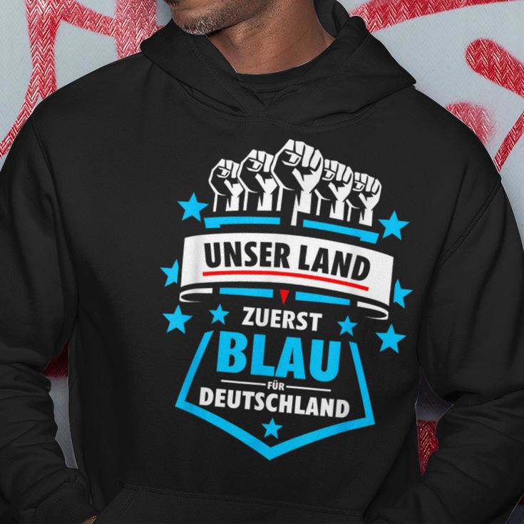 Unser Land Zuerst Blau Für Deutschland Gegen Grün Kapuzenpullover Lustige Geschenke