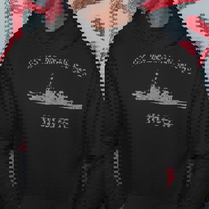 Uss John Paul Jones Ddg-53 Destroyer Ship Waterline Felpa con cappuccio Regalos divertidos