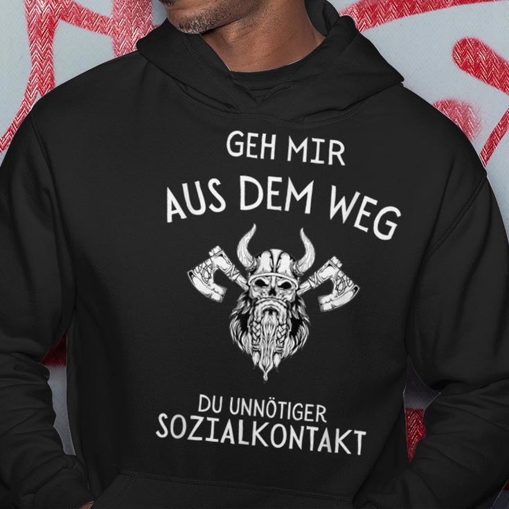 Viking Geh Mir Aus Dem Weg Du Unnötiger Sozialkontakt G Kapuzenpullover Lustige Geschenke