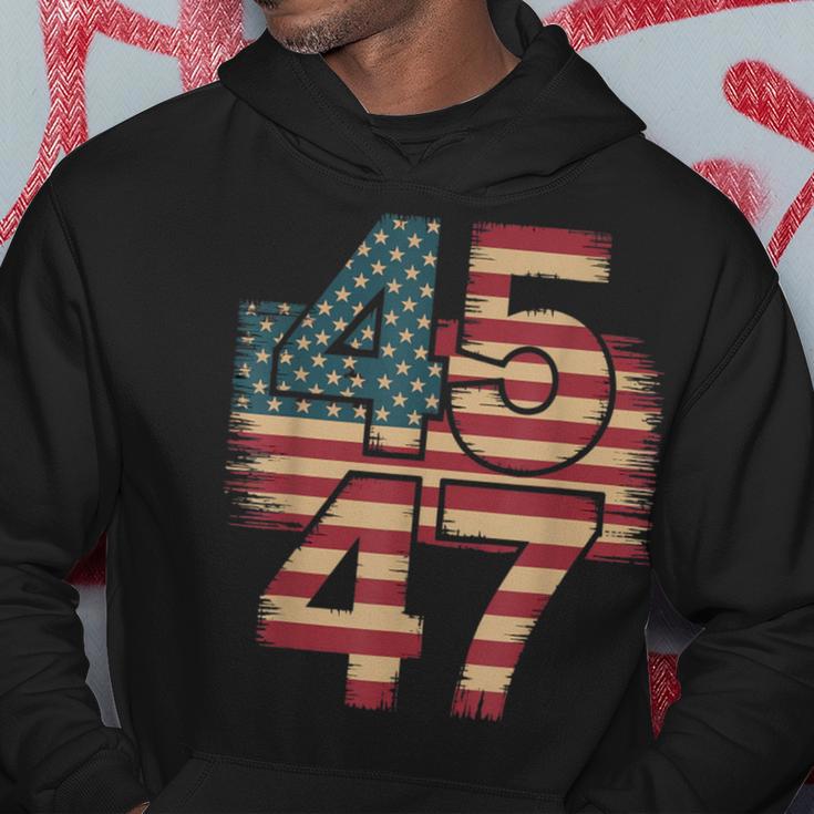 Vintage American Flag Retro 45 47 Trump 2024 Kapuzenpullover Lustige Geschenke