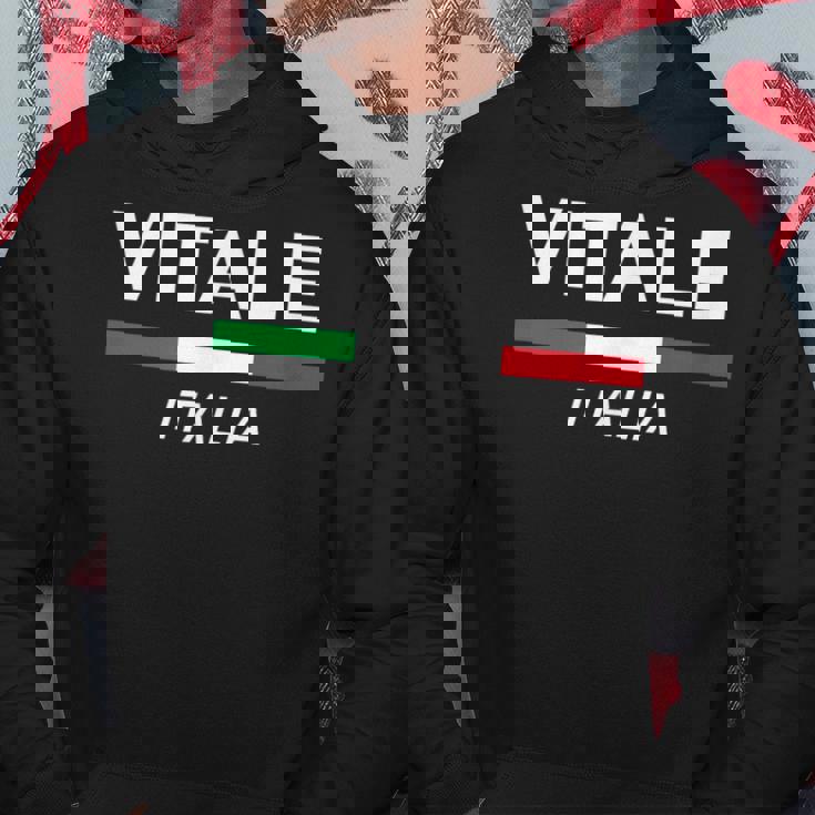 Vitale Bandiera Italiana Con Cognome Italiano Felpa con cappuccio Regalos divertidos