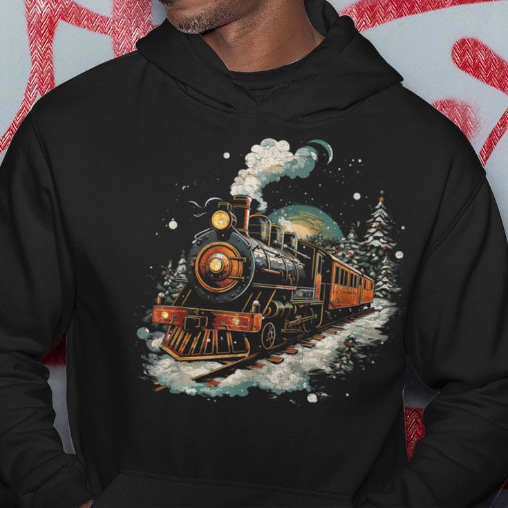 Weihnachtszugintage Dampflokomotive Retro Zug Leiter Kapuzenpullover Lustige Geschenke