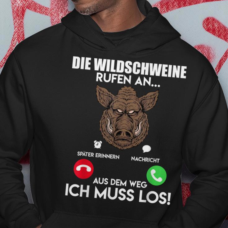 Wildschweinjagd Die Wildschweine Rufen An Muss Los Jäger Kapuzenpullover Lustige Geschenke