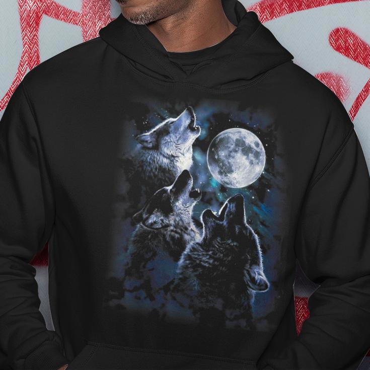 Wolf Howling At The Moon Wildlife Wolves Lovers Men Hoodie | Mazezy