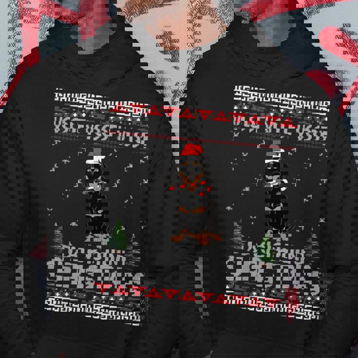 Woof Dachshund Ugly Christmas Sweater Dog Lover Xmas Hoodie Unique Gifts