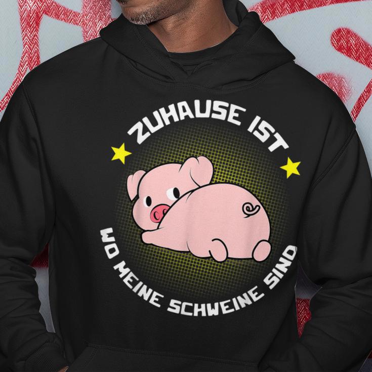 Zuhause Ist Wo Meine Schweine Sind Für Bauern & Farmers Kapuzenpullover Lustige Geschenke