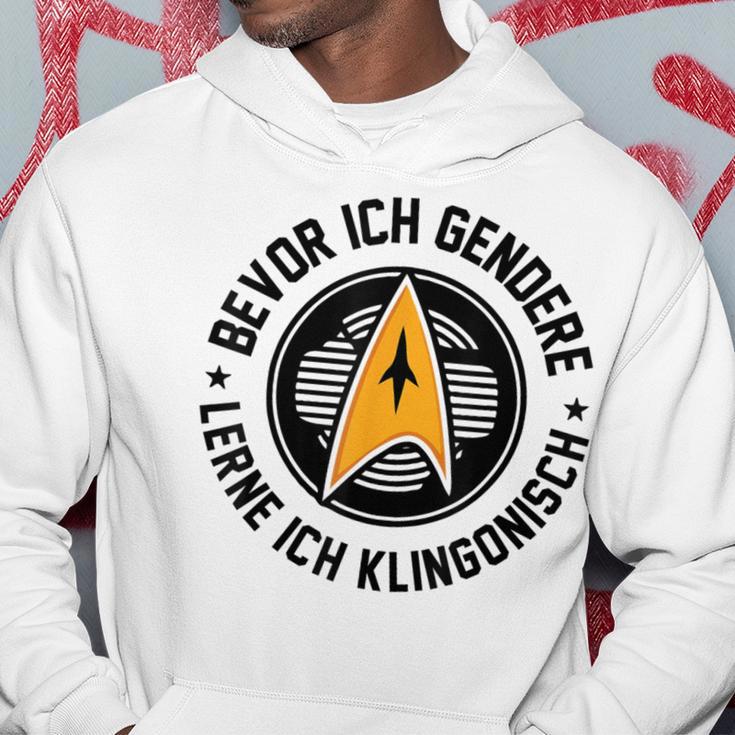 Bevor Ich Gendere Lerne Ich Klingonisch Gray Kapuzenpullover Lustige Geschenke