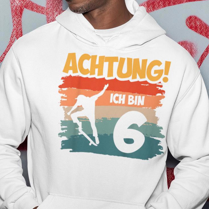 Children's Achtung Ich Bin 6 Jahre Skateboard Skateboarder Skater Kapuzenpullover Lustige Geschenke