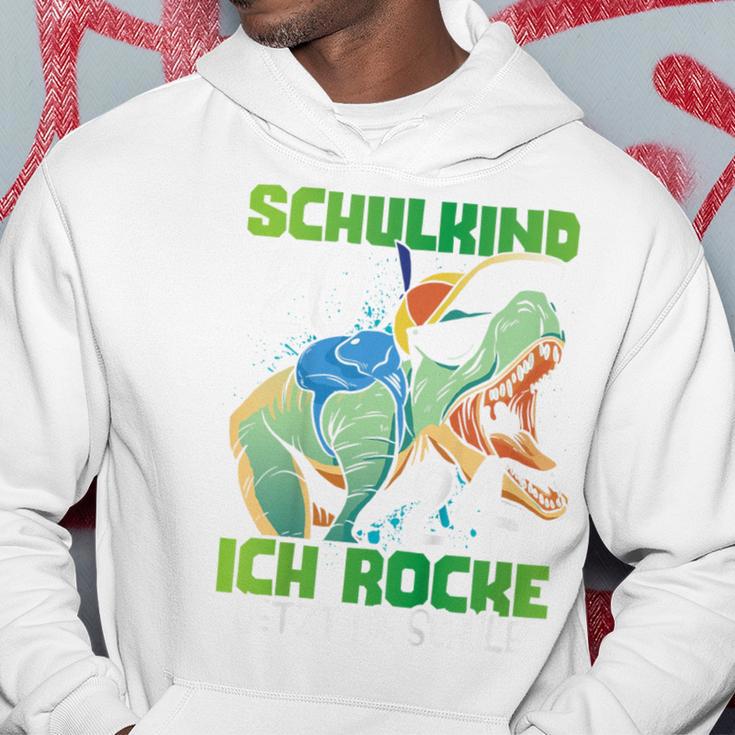 Children's School Child 2024 Dinosaur Ich Rocke Jetzt Die Schule Kapuzenpullover Lustige Geschenke