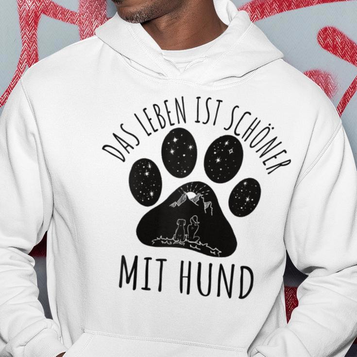 Das Leben Ist Schöner Mit Hund Gray Kapuzenpullover Lustige Geschenke