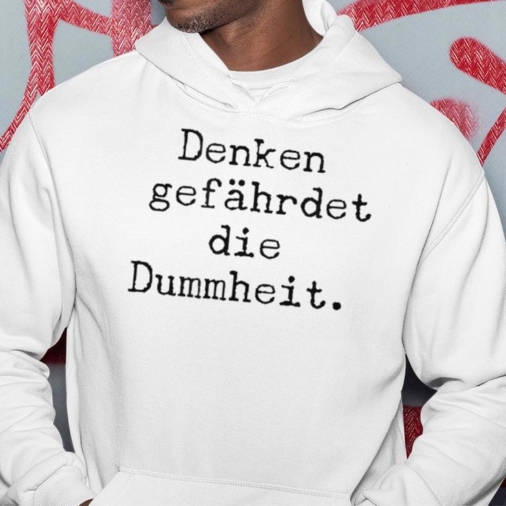 Denken Gefährdet Die Stummheit With Saying Print Kapuzenpullover Lustige Geschenke