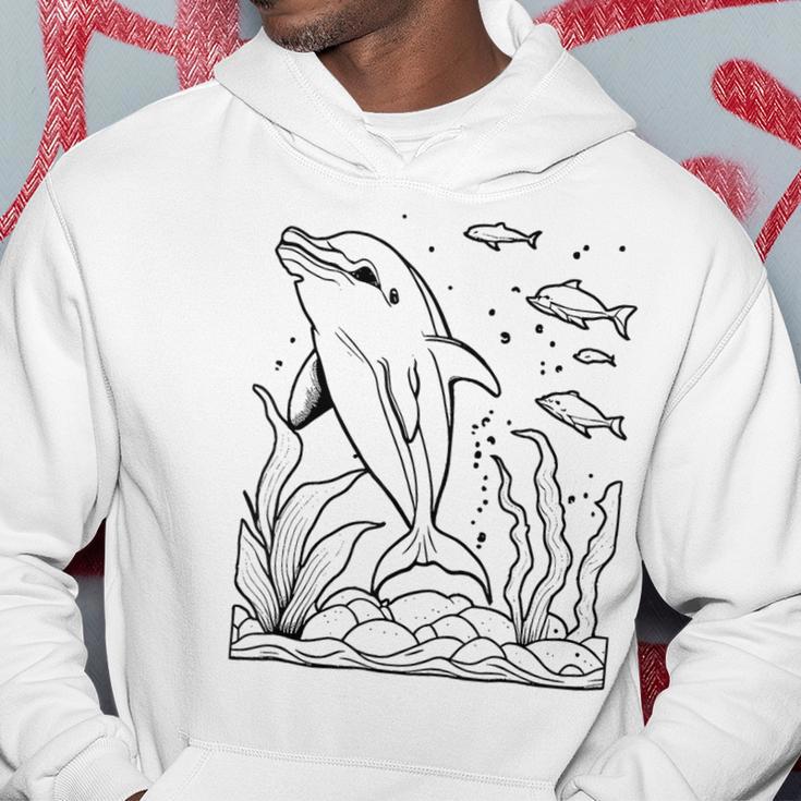 Dolphin Ausmalen Und Selbst Bemalen Colouring Kapuzenpullover Lustige Geschenke