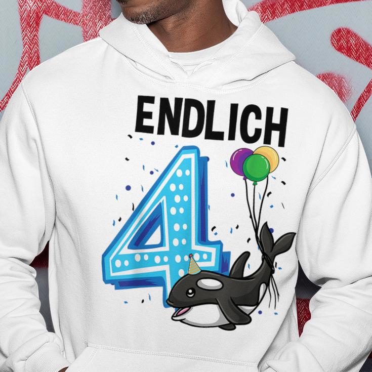 Geschenk 4 Jahre Alt Orca Wal Geburtstag Kapuzenpullover Lustige Geschenke