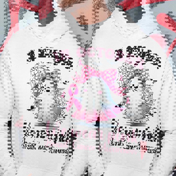 Halloween In October We Wear Pink Breast Cancer Awareness Hoodie Unique Gifts