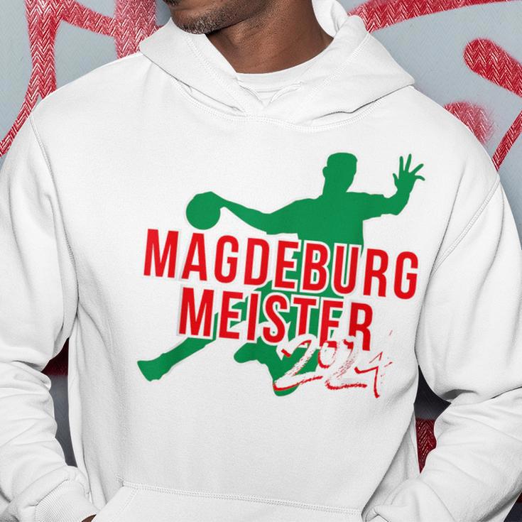 With Handball Team Magdeburg Fan Saxony-Anhalt Green Red Kapuzenpullover Lustige Geschenke