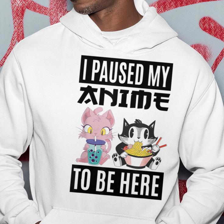 Ich Habe Meinen Anime Pausiert Hier Zu Sein Ramen Kawaii Cat Gray Kapuzenpullover Lustige Geschenke