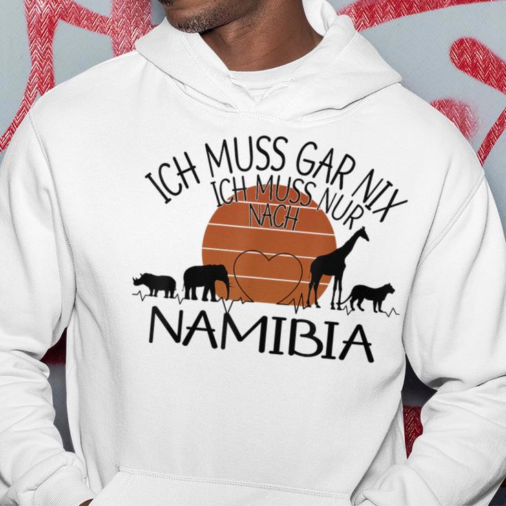 Ich Muss Gar Nix Ich Muss Nur Nach Namibia Gray Kapuzenpullover Lustige Geschenke