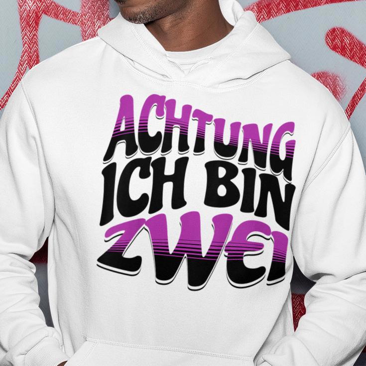 Kinder Achtung Ich Bin Zwei Geburtstag 2 Geburtstagsfeier Kapuzenpullover Lustige Geschenke