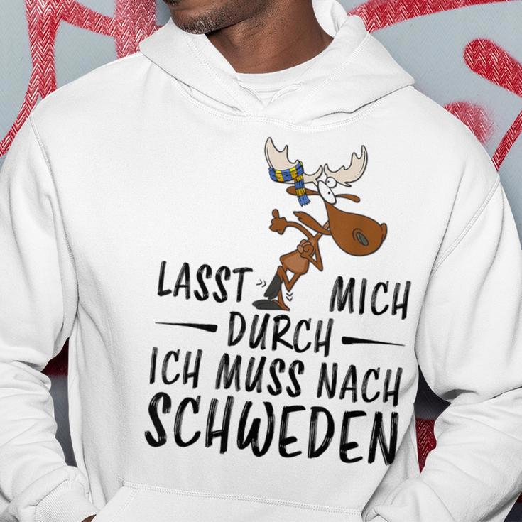 Lass Mich Durch Ich Muss Nach Sweden Blue Kapuzenpullover Lustige Geschenke