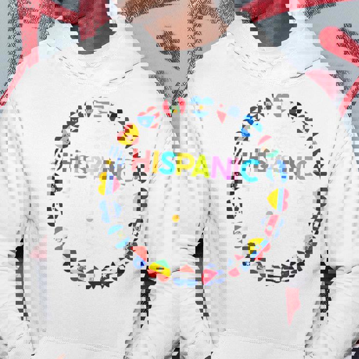 National Hispanic Heritage Month All Countries Flags Hearts Hoodie Unique Gifts