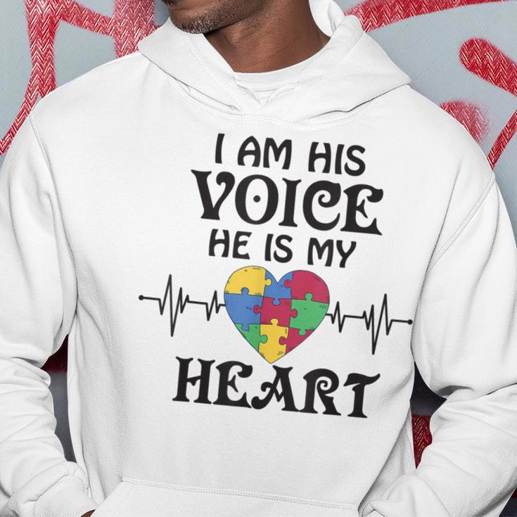 I Am Hisoice He Is My Heart Herzschlag Autism Awareness Son Kapuzenpullover Lustige Geschenke