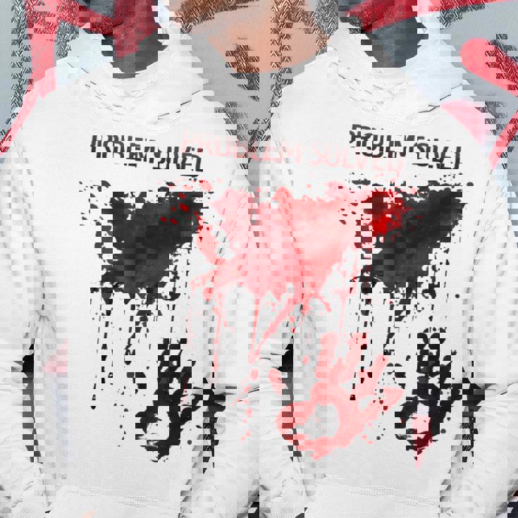 Problem Solved Bloody Blood Stained Horror Zombie Hoodie Personalized Gifts