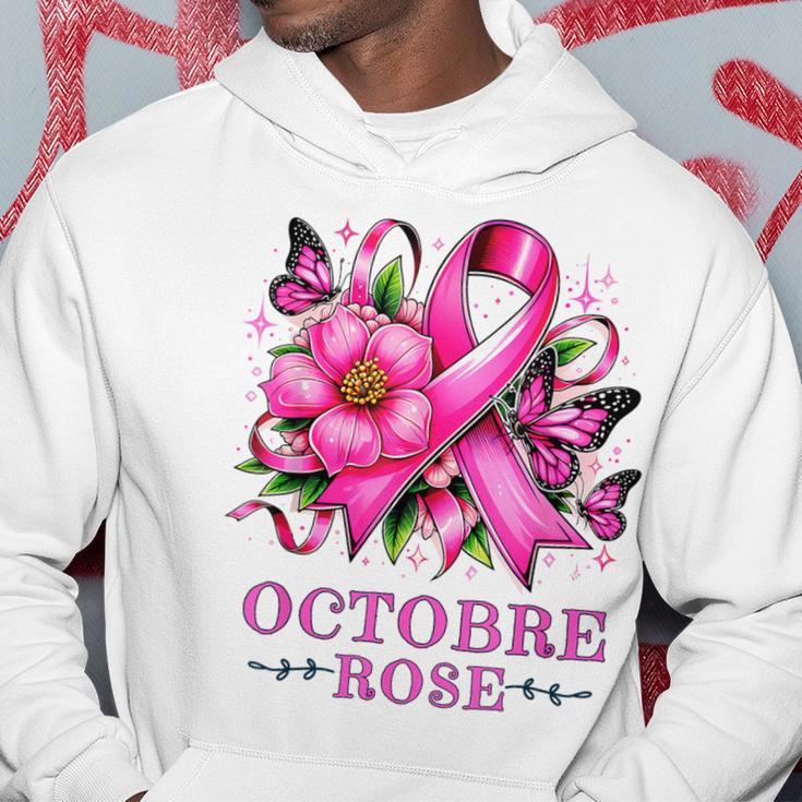 Sweat à Capuche Octobre Rose 2025 Avec Ruban - Sensibilisation Cancer Du Sein - Message "Plus Puissante Que Le Cancer" - Taille Unique