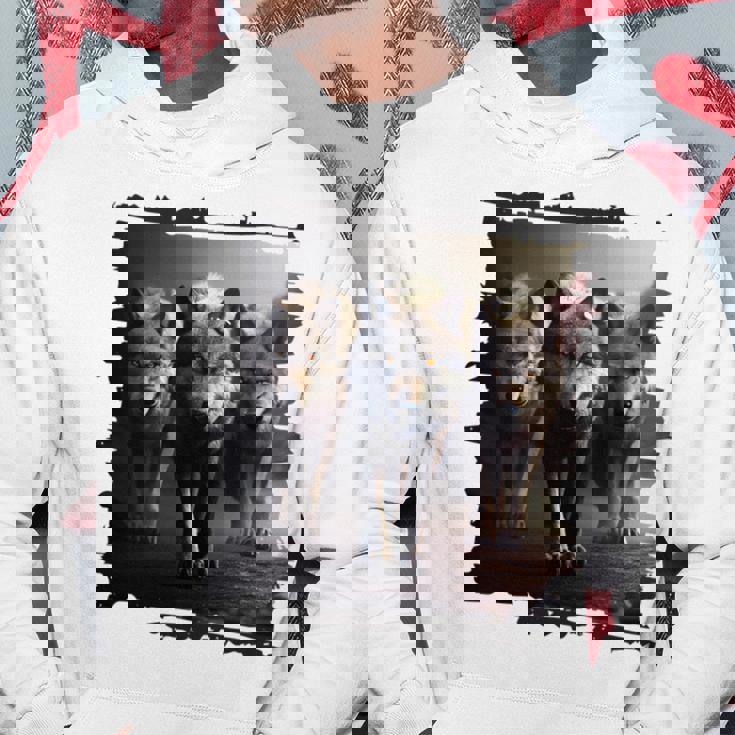 Tribu De Los Lobos Fauna Lobo Montaña Manga Larga Sudadera Regaloses