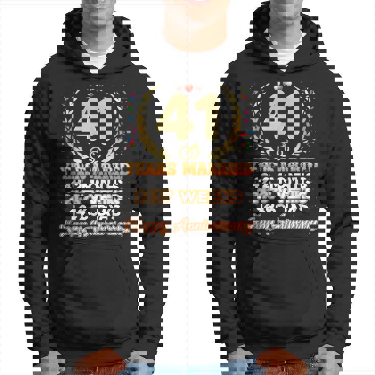 41 Years Married Happy 41St Wedding Anniversary Couple Ring Hoodie