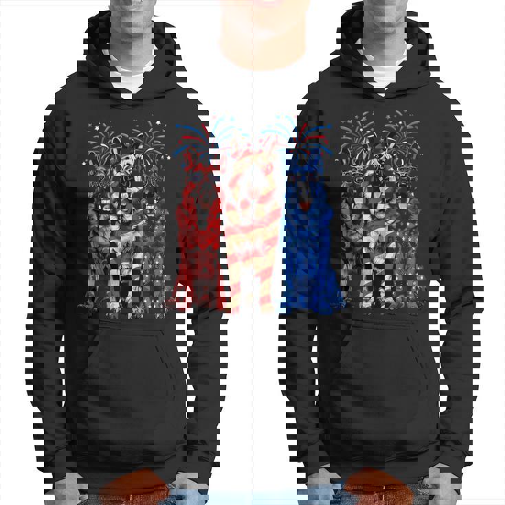 4Th Of July German Shepherd American Flag Red White And Blue Hoodie