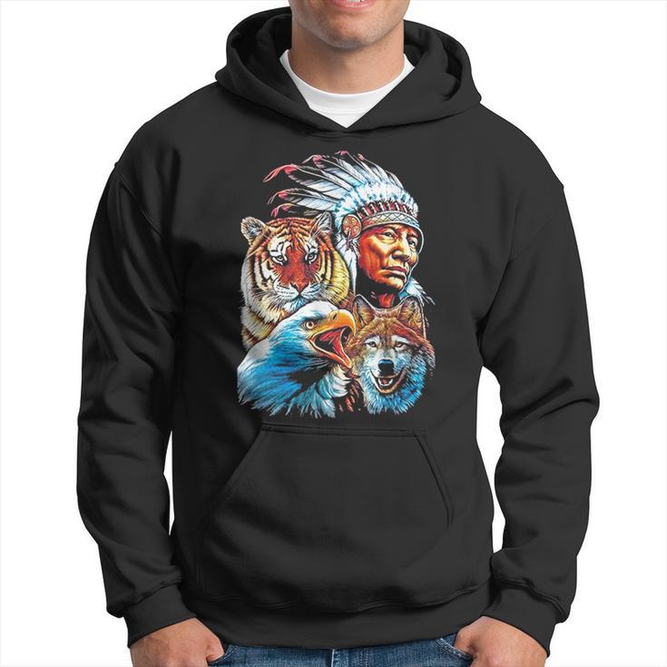 Águila Lobo India Nativa Americana Americana Del Norte Sudadera
