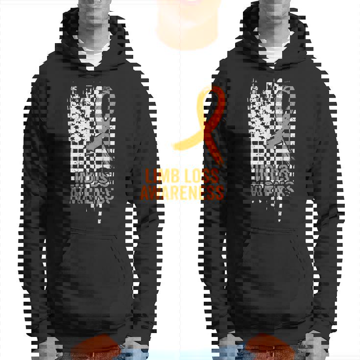 American Flag Limb Loss Awareness Hand Leg Ampu Awareness Hoodie