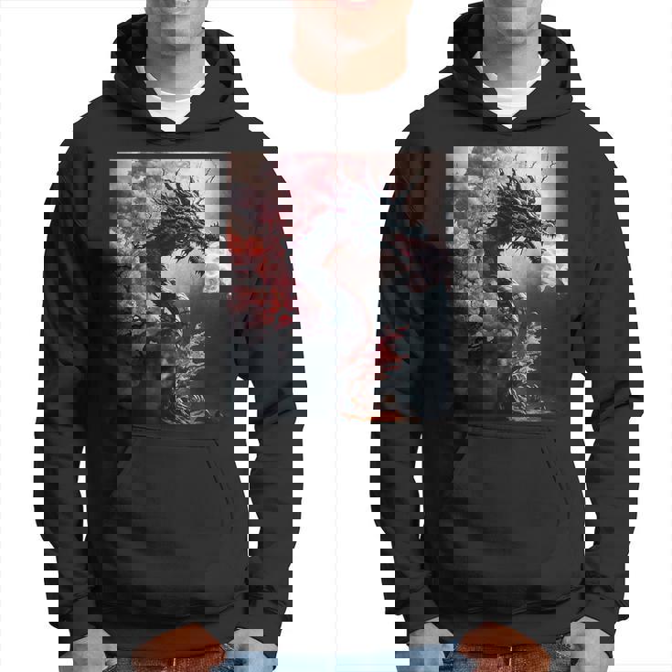 Art Sur Le Thème Du Dragon Japonais Mignon Sweat à capuche