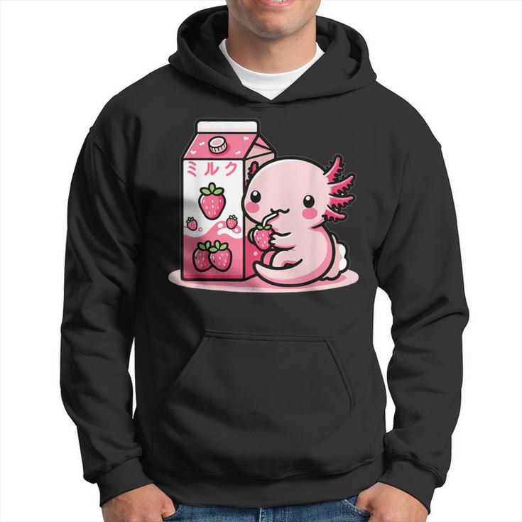 Axolotl Strawberry Milk Retro Kawaii Japan Axolotl Kapuzenpullover