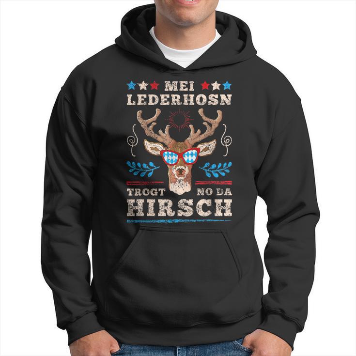 Bayern Wiesn Bekleidungolksfest Outfit Herren Short Sleeve Mei Lederhosn Trogt No Da Deer Costume Oktoberfest S Kapuzenpullover