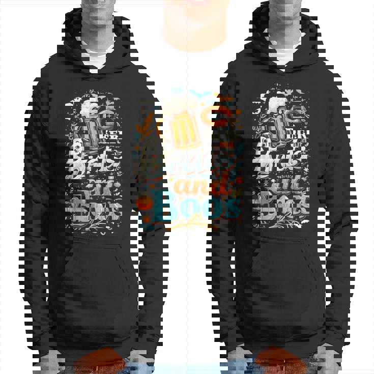 Beer Brats And Boos Oktoberfest Vibe With Halloween Hoodie