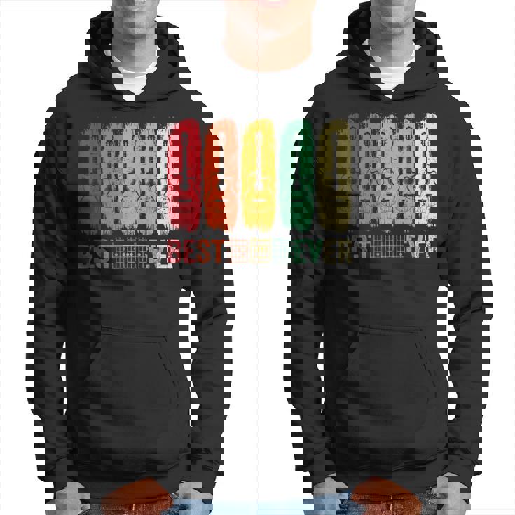 Best Guitarist Dad Ever Guitare Rétro Musicien Père Sweat à capuche