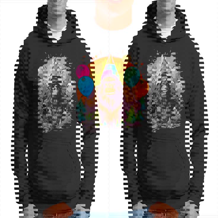 Bigfoot Sasquatch Birthday Hat Balloons Aesthetic Hoodie