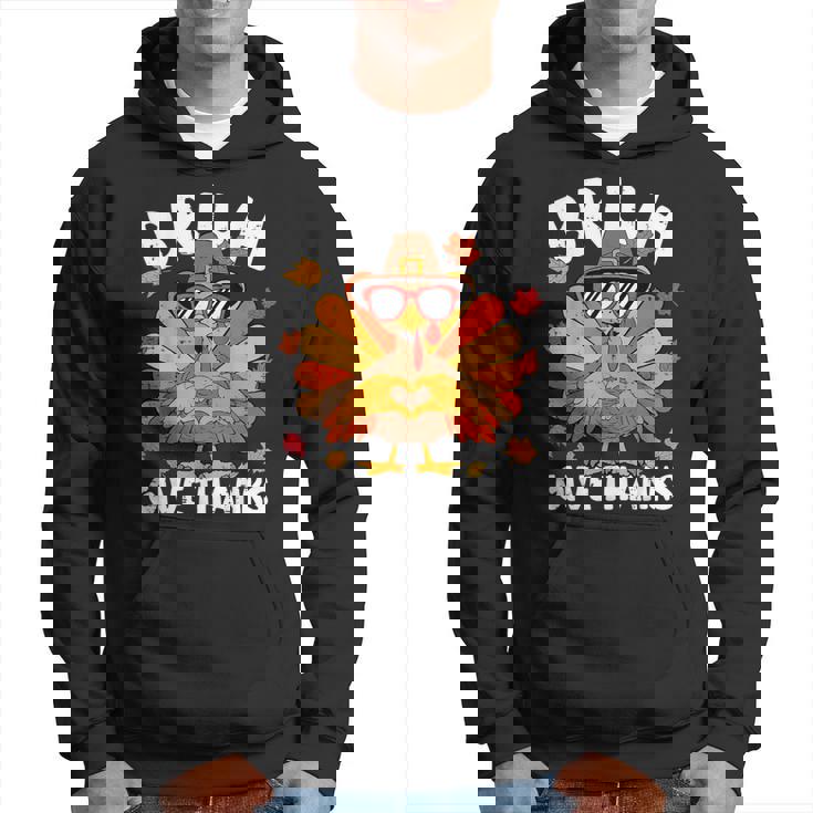 Bruh Give Thanks Turkey Thanksgiving Thankful Hoodie