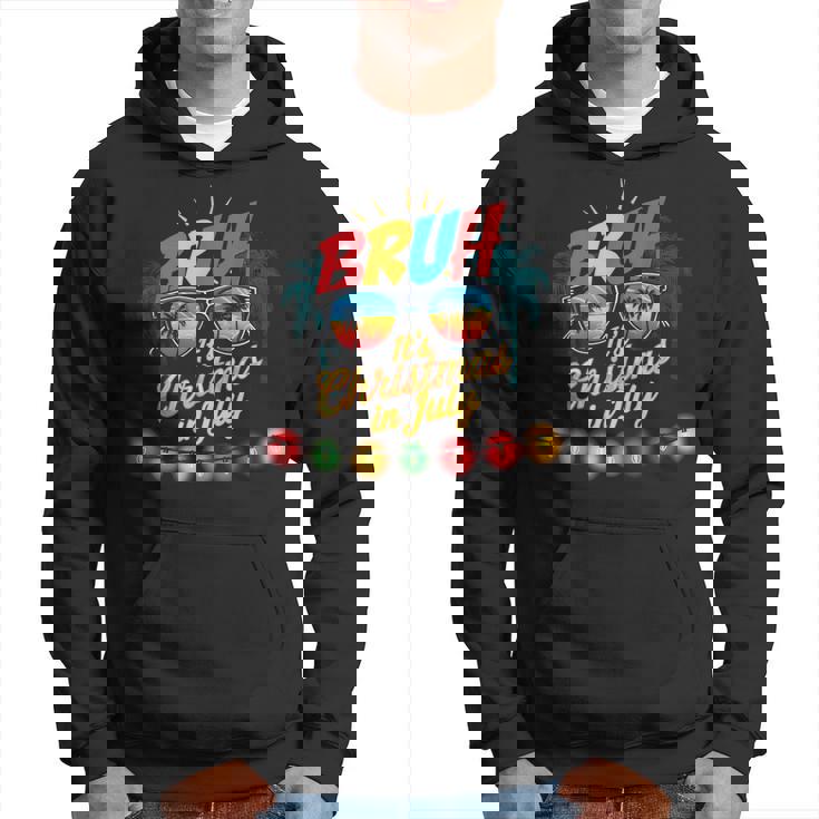 Bruh Santa Claus Sunglasses Beach Christmas In July Hoodie