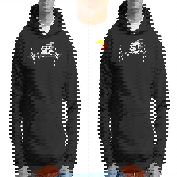 Camping Heartbeat Rv Caravan Motorhome Hoodie