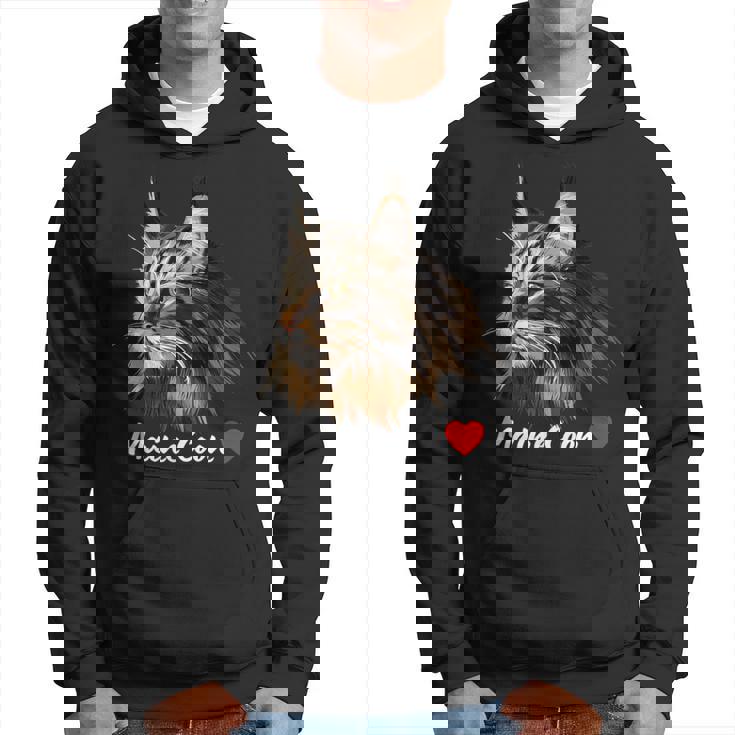 Chat Maine Coon Chat Amoureux Coeur Cadeau Chats Sweat à capuche