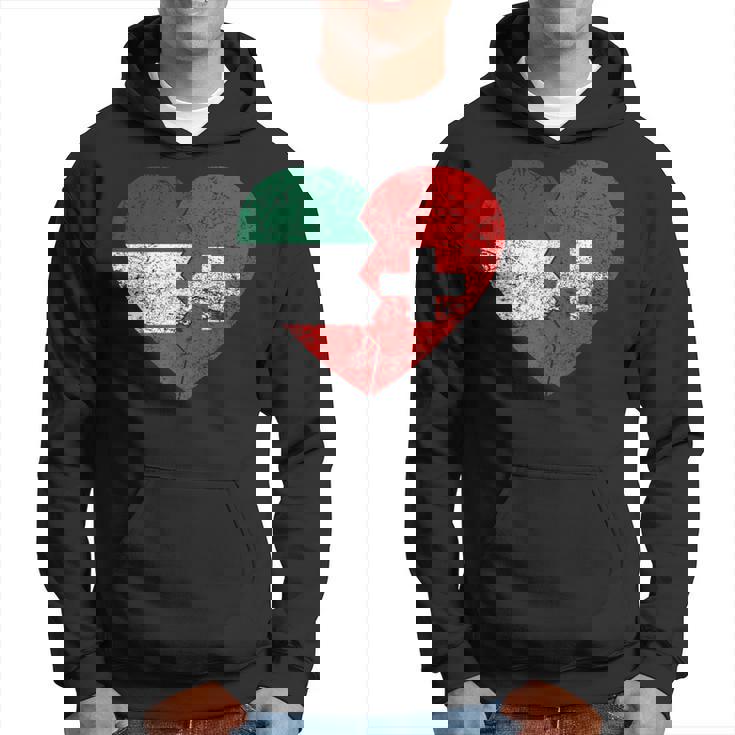 Corazón Banderas Suizas Italianas Italia Suiza Raícesintage Sudadera