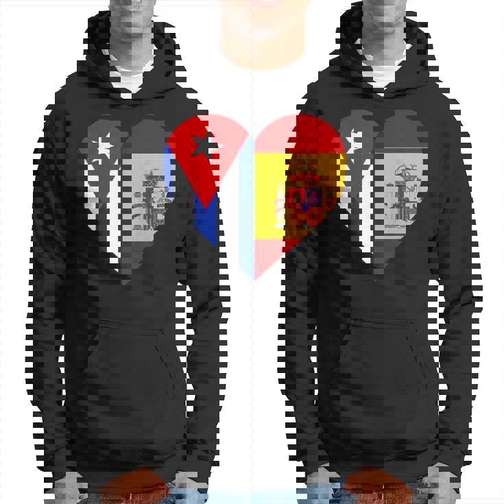 Cuba España Banderas Corazón Sudadera