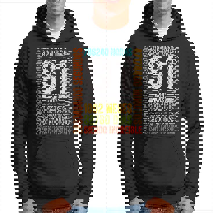Cumpleaños Feliz 91 Años Feliz 91 Años Regalos Originales Sudadera