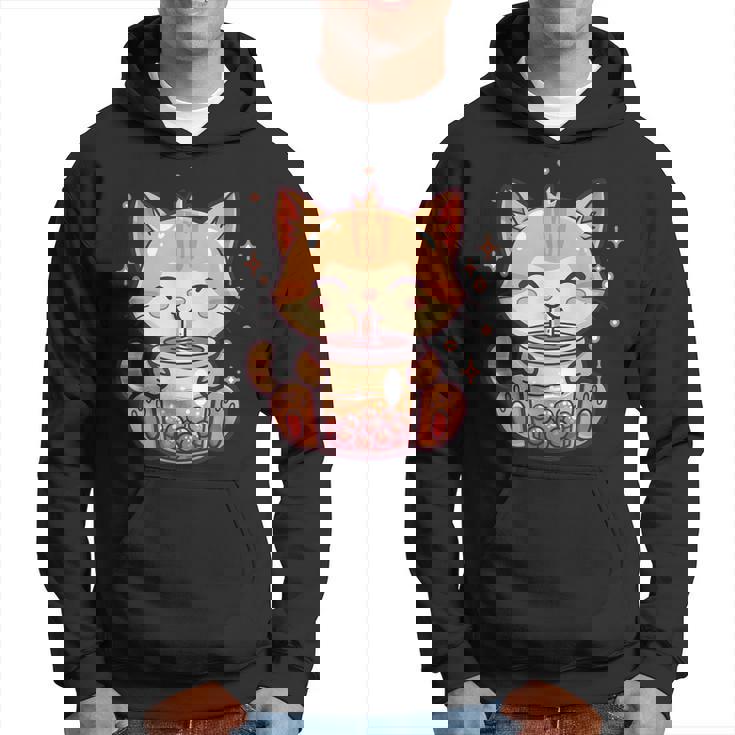 Cute Cat Boba Tea Bubble Tea Anime Kawaii Neko Hoodie