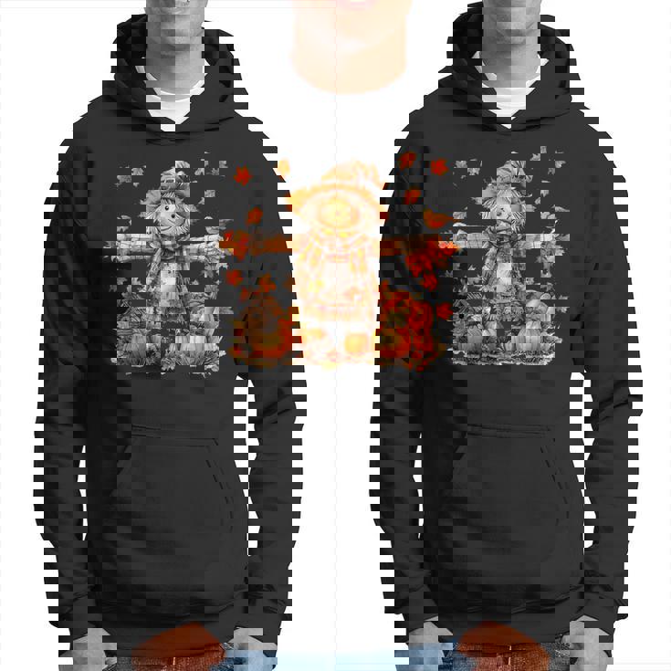 Cute Scarecrow Autumn Pumpkin Happy Thanksgiving Halloween Hoodie